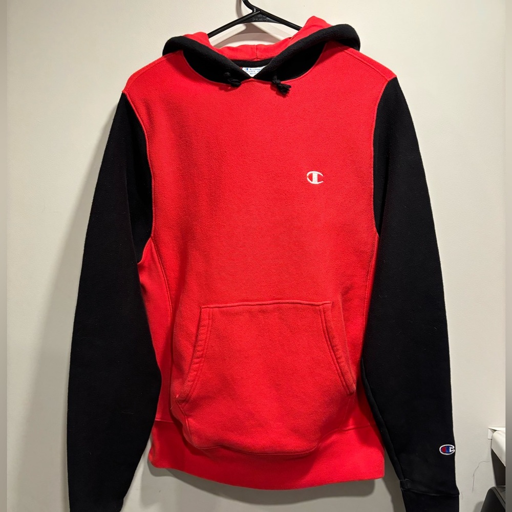 Champion Red and Black Hoodie